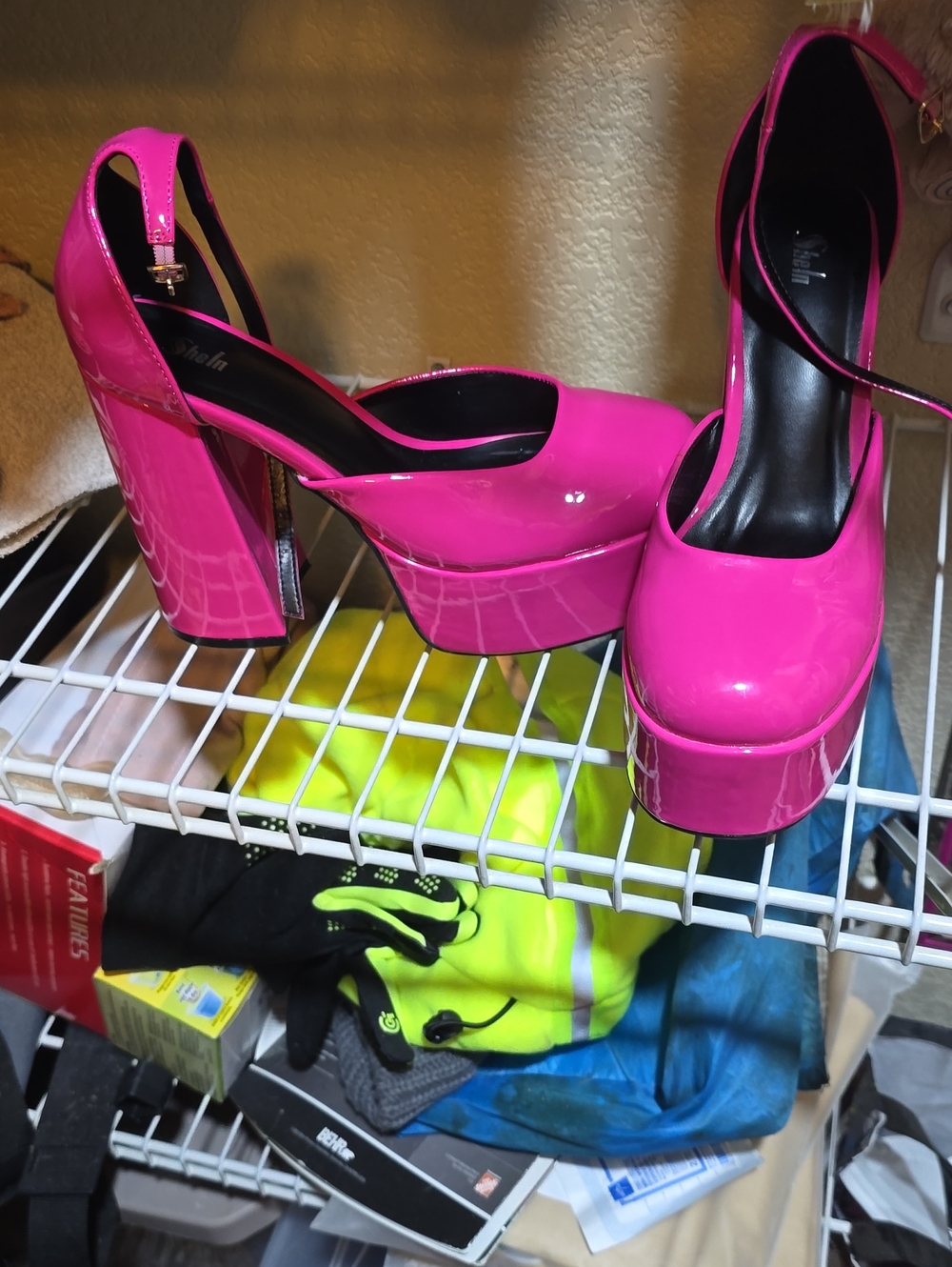 Women’s Hot Pink Patent Platform Heels - Stylish High Block Heel